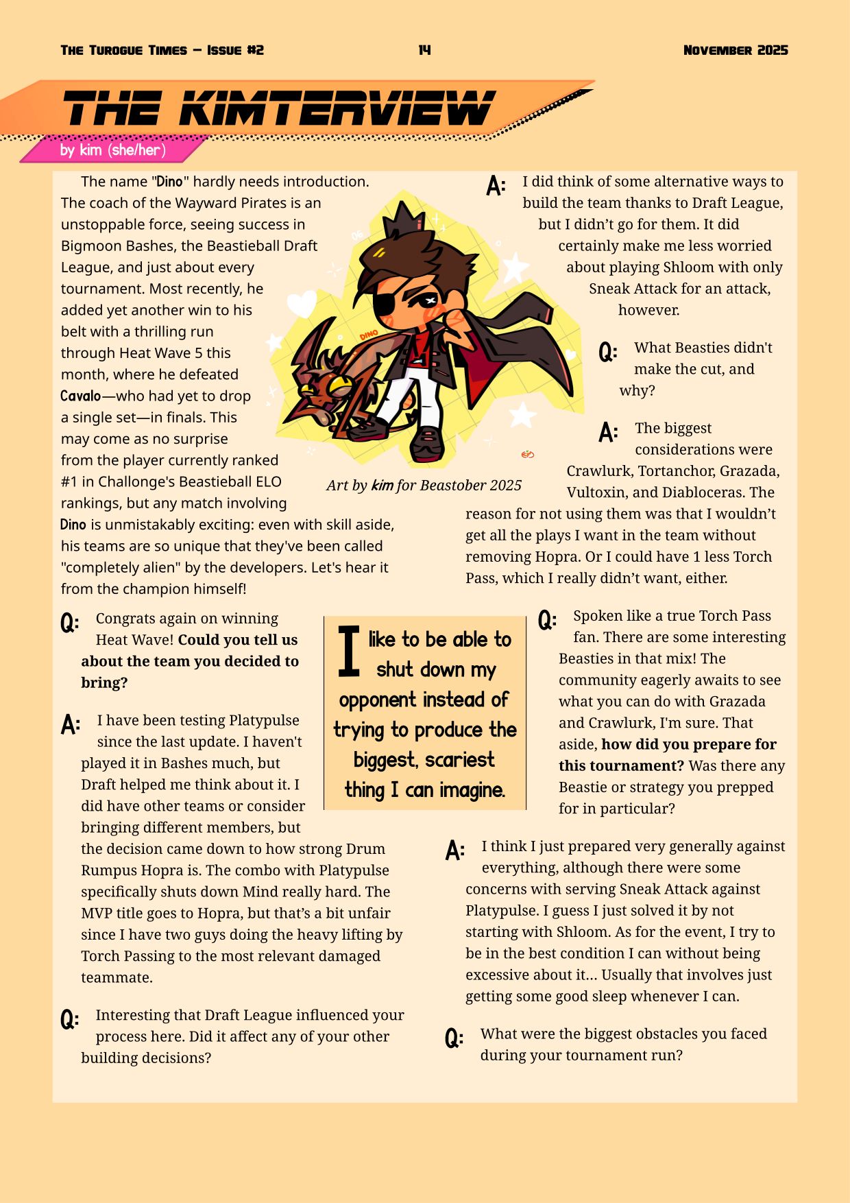 Page 14. Interview with Dino by kim